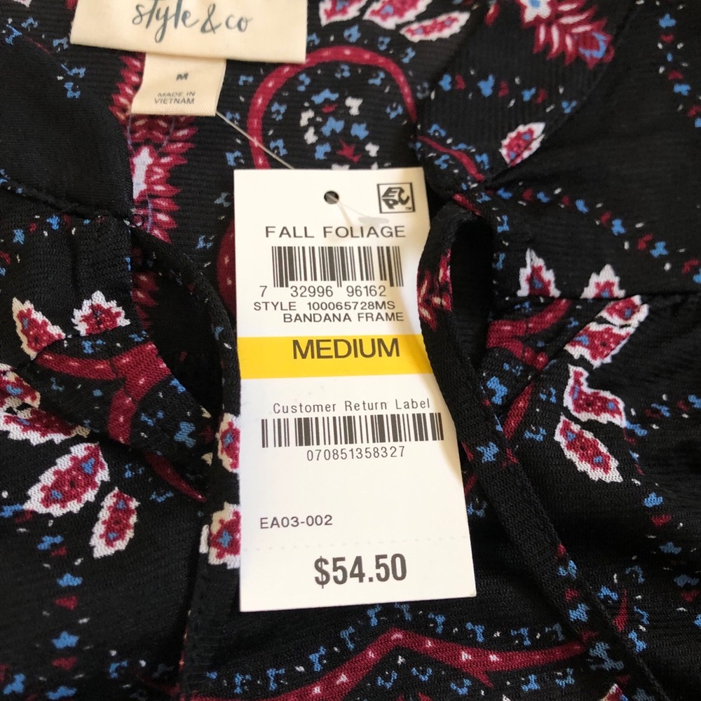 Style & Co V-Neck Boho Top - Picture 7 of 8